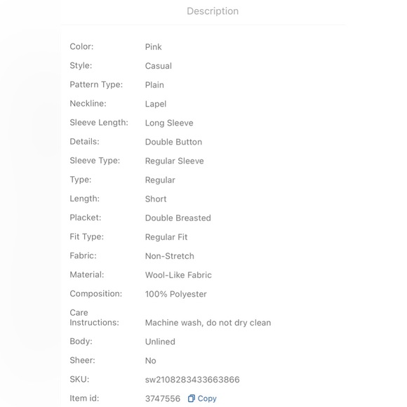 SHEIN Double Breasted Lapel Collar Overcoat - Picture 12 of 12